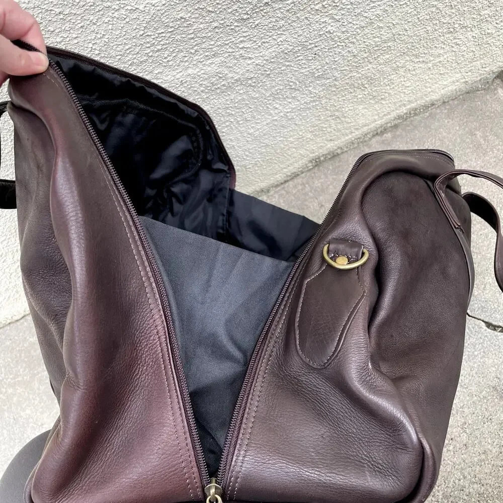 Brown Leather Cal Club California Golf Club SF Bag Embroidered "CK" Initials - Picture 10 of 13